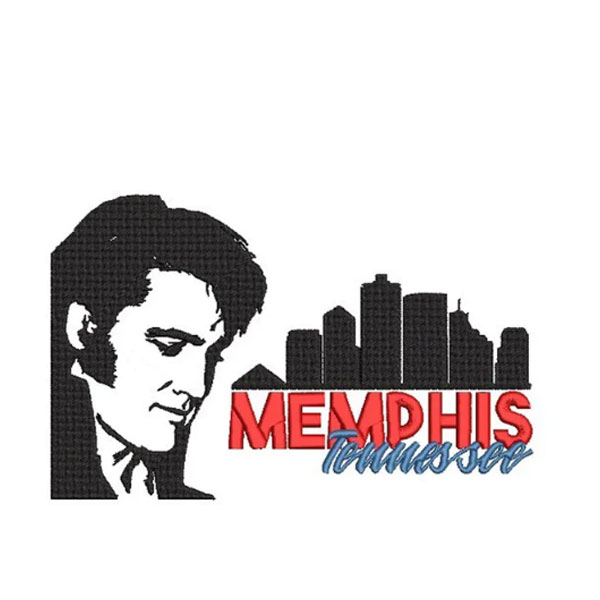 ELVIS-MEMPHIS SKYLINE, Embroidery Design with instant download online, skyline Embroidery Design, El