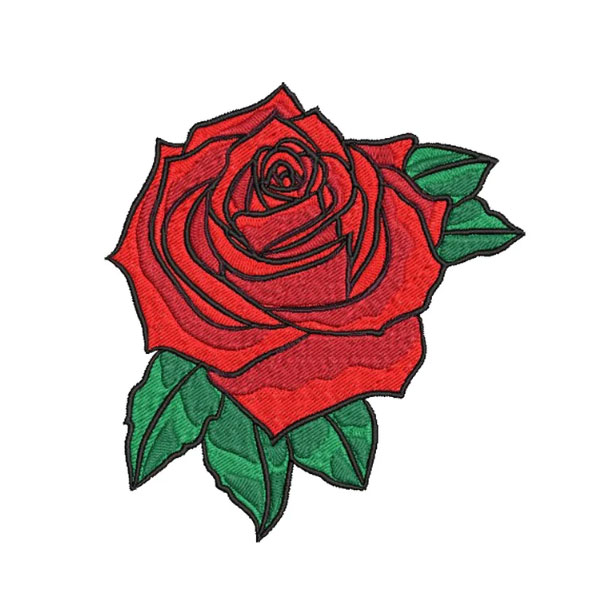 ROSE, Embroidery Design with instant download online, flower Embroidery Design. 4 sizes