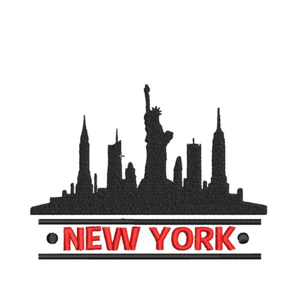 NEW YORK SKYLINE, Embroidery Design with instant download online, sport Embroidery Design, Skyline, 