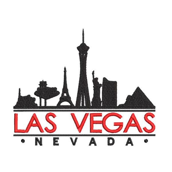 LAS VEGAS SKYLINE, Embroidery Design with instant download online, sport Embroidery Design, Skyline,