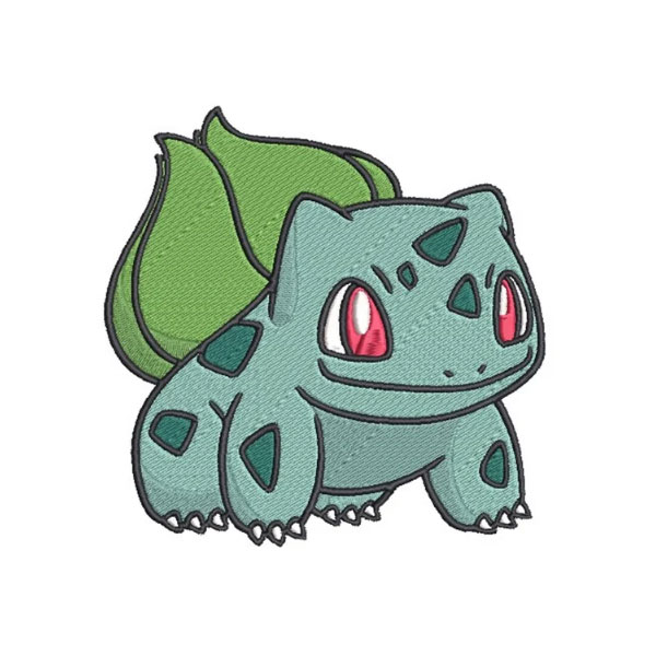 BULBASAUR, POKEMON, Embroidery Design with instant download online, Cartoon Embroidery Design, 4 siz