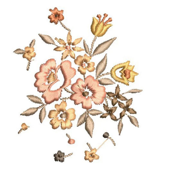 FLOWERS, Embroidery Design with instant download online, flower Embroidery Design, 4 sizes