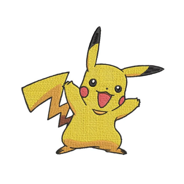 PIKACHU, POKEMON, Embroidery Design with instant download online, Cartoon Embroidery Design, 4 sizes
